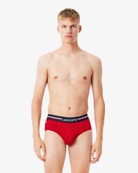 3er-Pack Slips aus einfarbiger Baumwolle mit Logo-Bund