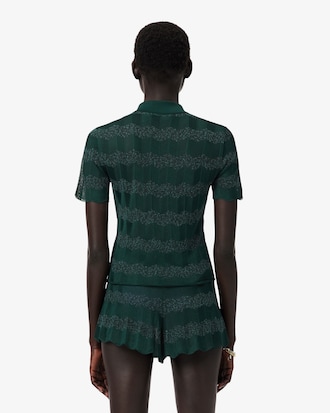 Pullover Runway aus Pointelle-Strick mit Polokragen