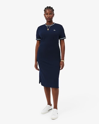 T-Shirt-Kleid mit Kontrasteinfassung aus Jersey