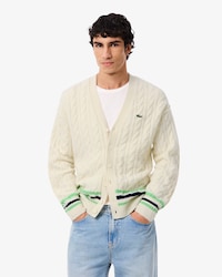 Cardigan aus Wolle mit Zopfmuster