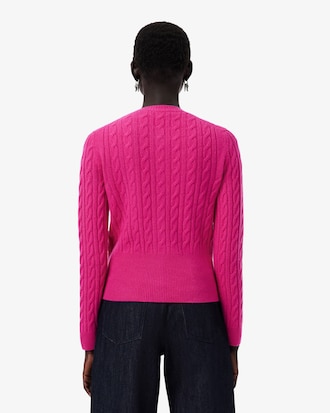 Cardigan Runway aus Kaschmir mit Zopfmuster