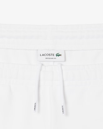Shorts aus Baumwollfleece mit Logo-Einfassung