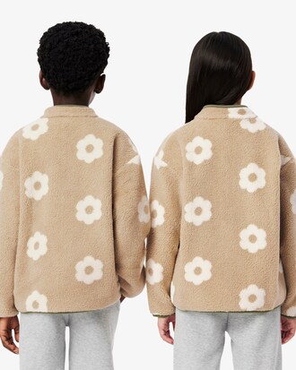 Jacke aus Blumenfleece mit Reißverschluss