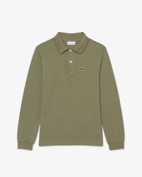 Polohemd aus Petit Piqu&eacute; mit langen &Auml;rmeln