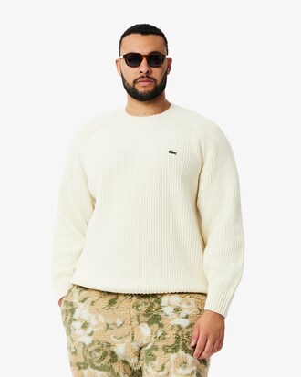 Pullover aus dicker kardierter Wolle mit Rundhalsausschnitt