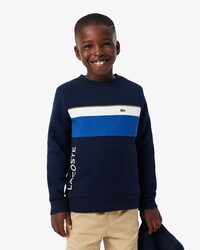 Fleece-Sweatshirt mit Colorblock-Design