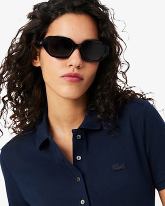 Slim Fit Damen LACOSTE Poloshirt aus Stretch-Baumwoll-Piqu&eacute;