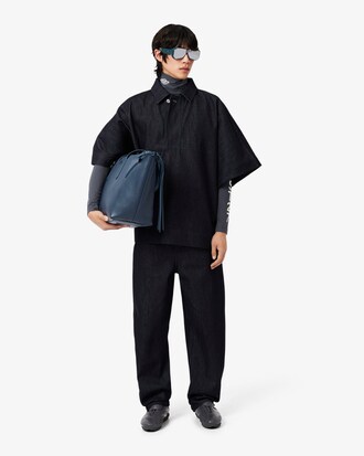 Runway oversized Denim-Polohemd
