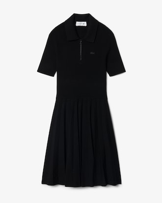 Faltenkleid mit Polokragen