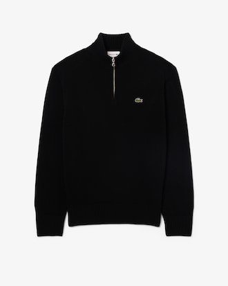 Pullover aus Tuchwolle mit Rei&szlig;verschluss und hohem Kragen