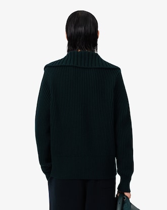 Pullover Runway aus Wolle mit Zopfmuster und Kragen