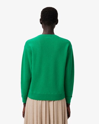 Relaxed Fit-Pullover aus Tuchwolle mit Moosstrick