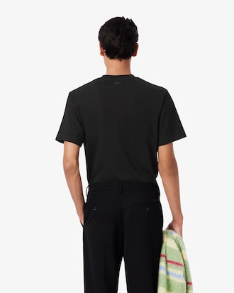 T-Shirt aus Baumwolle mit Strass und Krokodil