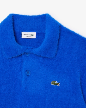 Fuzzy-Pullover mit Polokragen