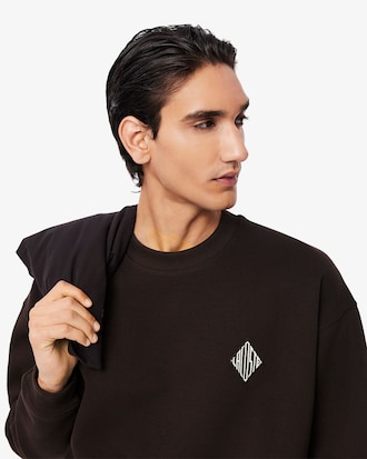 Sweatshirt aus doppelseitigem Piqu&eacute; mit Badge