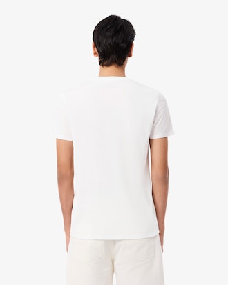 T-Shirt aus leichter Pima-Baumwolle mit V-Ausschnitt