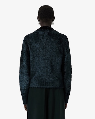 Pullover Runway aus Samt mit Polokragen