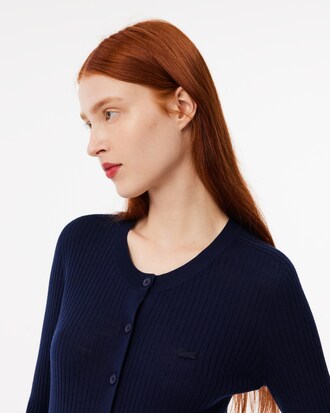 Cardigan aus Wolle mit 3D-Strick