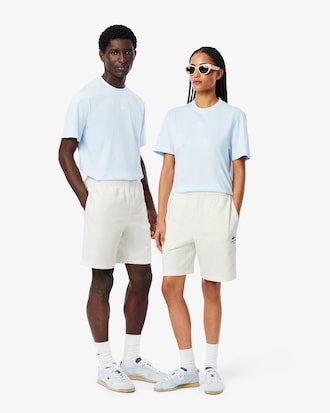 Shorts aus Baumwollfleece mit Druck