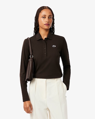 Regular Fit-Polohemd mit Krokodil und Landschaft