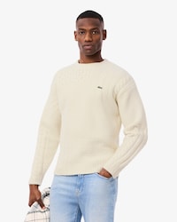Relaxed Fit-Pullover aus Wolle mit Patchwork-Effekt