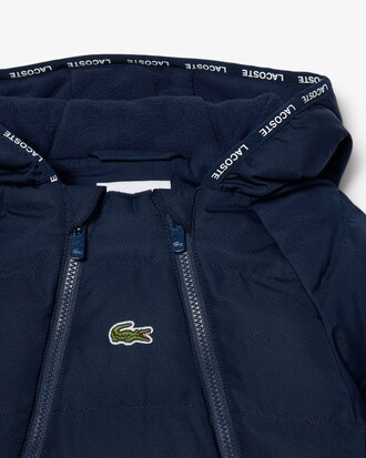 Babyoverall aus Taft mit Kapuze