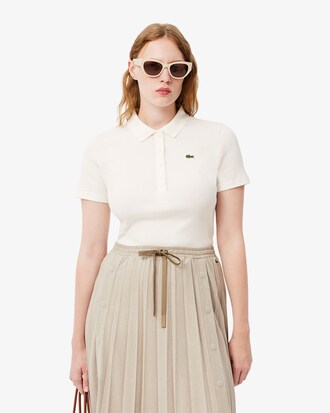 Slim Fit-Polohemd L.12.D aus gerippter Baumwolle