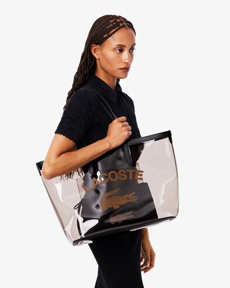 Große transparente Tote Bag Anna mit genarbtem Effekt