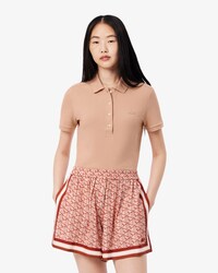 Slim Fit Damen LACOSTE Poloshirt aus Stretch-Baumwoll-Piqué