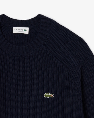 Pullover aus dicker kardierter Wolle mit Rundhalsausschnitt