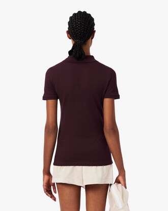 Slim Fit Damen LACOSTE Poloshirt aus Stretch-Baumwoll-Piqu&eacute;