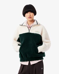 Übergroßes Sweatshirt aus Fleece mit hohem Kragen
