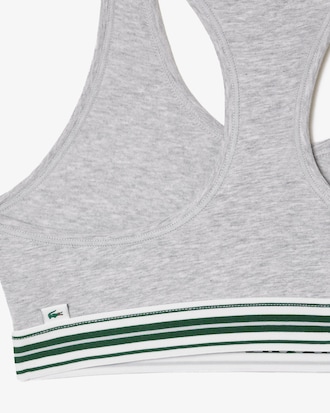 Sport-BH aus Stretch-Baumwolle mit kontrastierenden Streifen