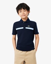 Polohemd aus Petit Piqu&eacute; mit Colorblock-Design