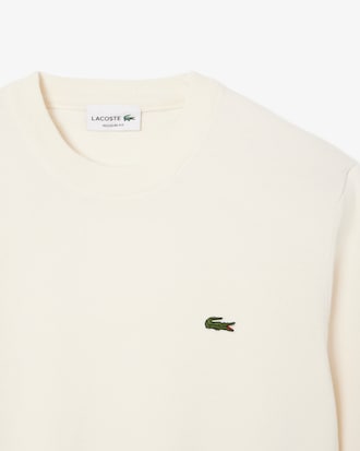 Einfarbiger Pullover aus Baumwolle mit Rundhalsausschnitt