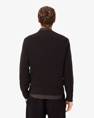 Pullover mit Perlrippstrick und Badge-Akzent