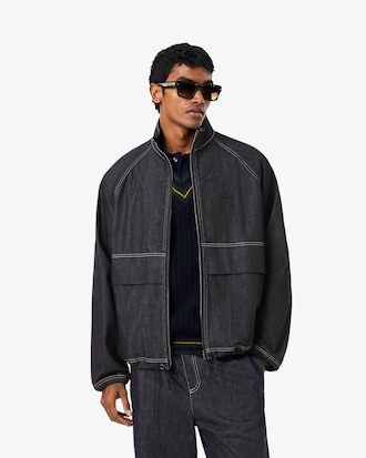 Oversized-Jacke aus Denim mit Rei&szlig;verschluss