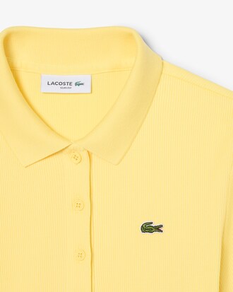 Slim Fit-Polohemd L.12.D aus gerippter Baumwolle