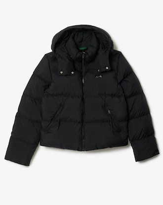 Relaxed Fit-Daunenjacken aus Wolle mit Kapuze