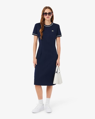T-Shirt-Kleid mit Kontrasteinfassung aus Jersey