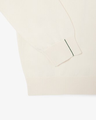 Einfarbiger Pullover aus Baumwolle mit Rundhalsausschnitt