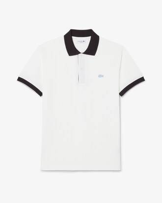 Classic Fit-Polohemd aus kontrastierendem Rippstrick