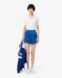 Pointelle-Shorts aus Satin-Jersey mit Streifen