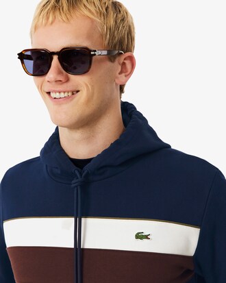 Hoodie aus Fleece mit Colorblock-Design