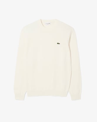 Einfarbiger Pullover aus Baumwolle mit Rundhalsausschnitt