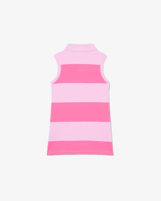 Gestreiftes, &auml;rmelloses Polokleid aus Petit Piqu&eacute;