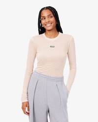 T-Shirt mit Label, Branding und langen &Auml;rmeln