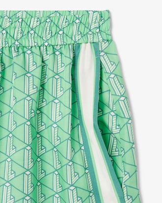 Fließende Shorts mit Monogramm-Druck