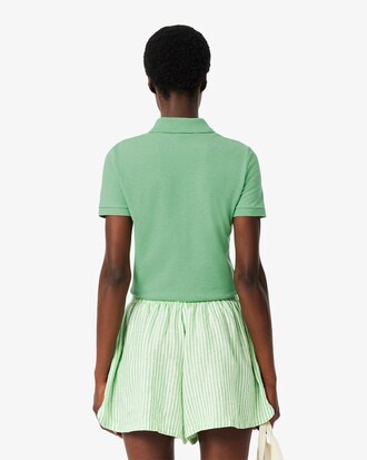 Slim Fit Damen LACOSTE Poloshirt aus Stretch-Baumwoll-Piqu&eacute;