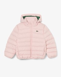 Puffer-Jacke aus Diamant-Taft mit Kapuze